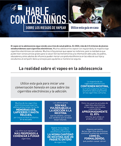 Talk to Kids About the Risks of Vaping flyer (SPANISH)