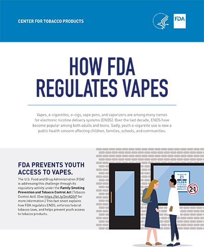 This fact sheet explains how FDA regulates ENDS, enforces federal tobacco laws, and helps prevent youth access to tobacco products.