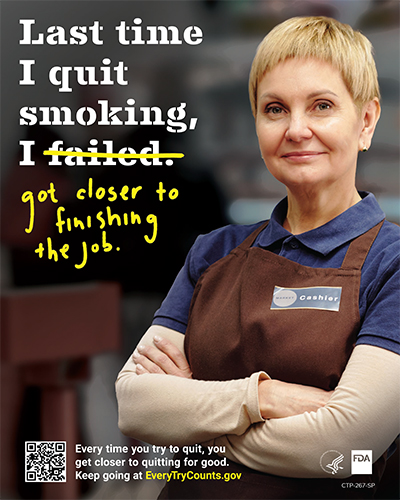 Cigarette Cessation, I Got Closer to Finishing the Job, 5 poster