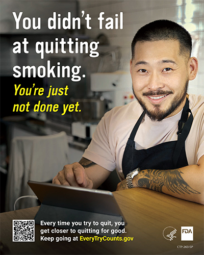 Cigarette Cessation, You Didn’t Fail at Quitting, 6 poster