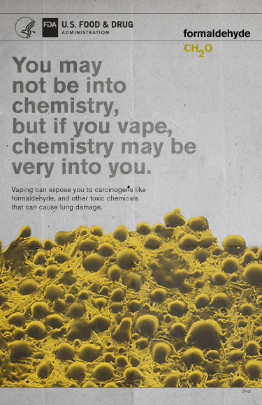 Poster designed to educate youth about the potential dangers of e-cigarette use, or “vaping.”