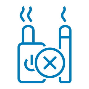 illustration of two vapes with X in a circle
