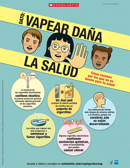vaping harms poster Spanish version