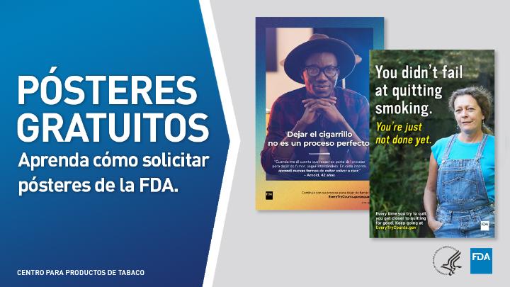 ¿Está buscando materiales GRATUITOS para ayudar a los fumadores adultos en su proceso de dejar de fumar para siempre? Conozca cómo puede solicitar carteles o pósteres educativos para dejar de fumar, en inglés y español: https://go.usa.gov/xzw6t de la @FDATobacco.